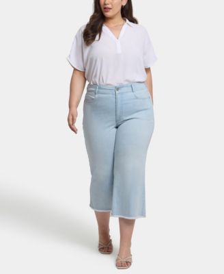 Plus Size Brigitte Wide Leg Capri Jeans