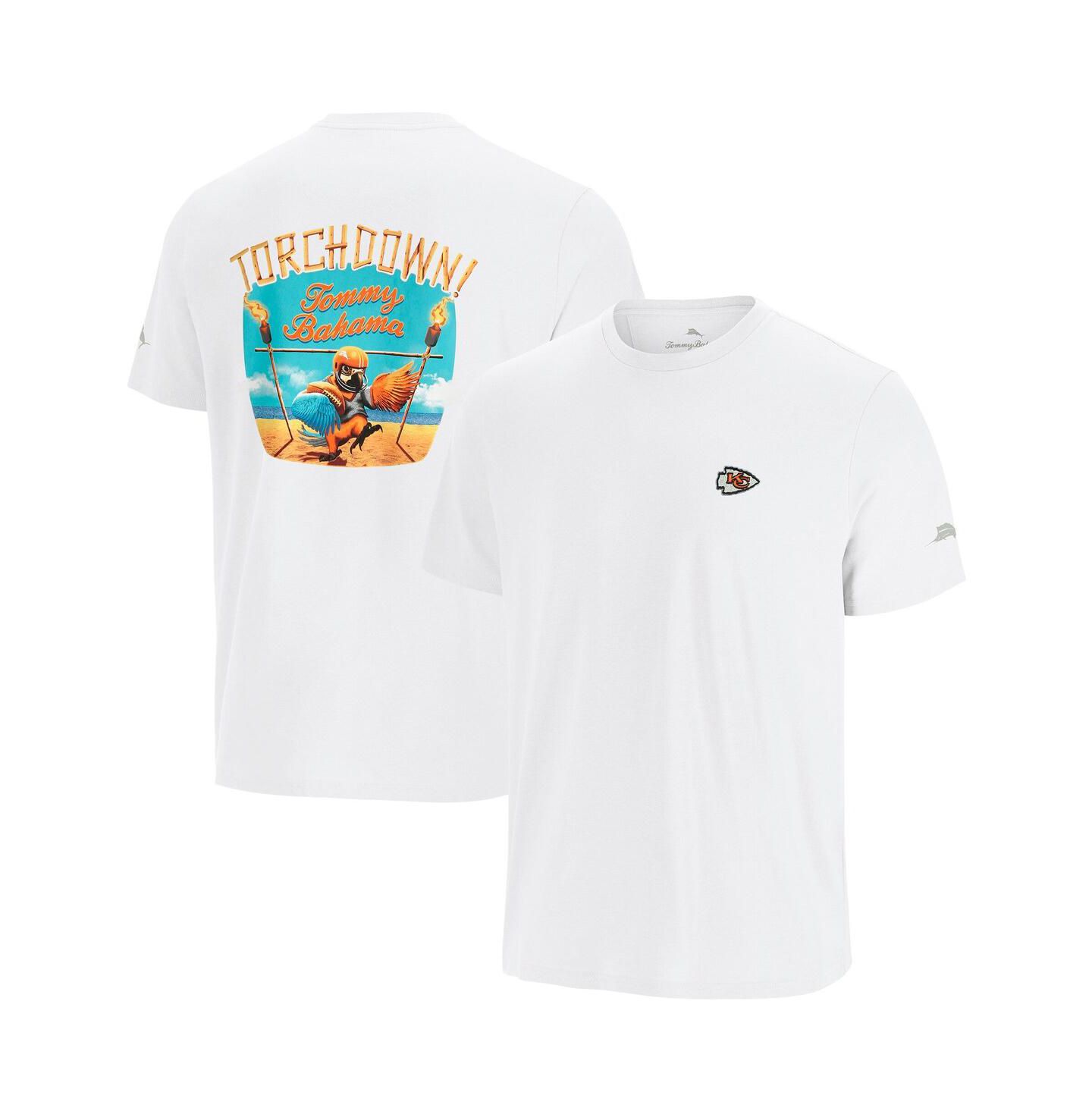 Мужская футболка Tommy Bahama White Kansas City Chiefs Sport Torch down Graphic — фото 1