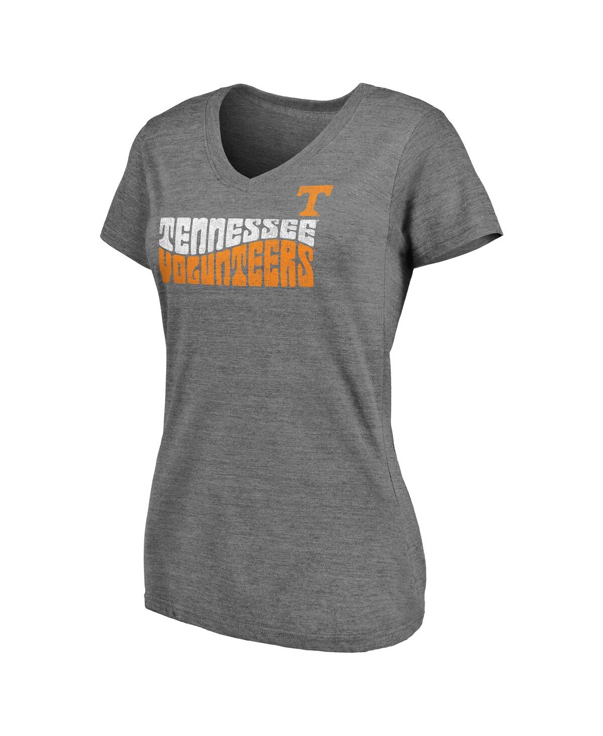 Fanatics Women's Heather Gray Tennessee Volunteers Sport Resort Tri-blend Play V-neck T-shirt In Gray