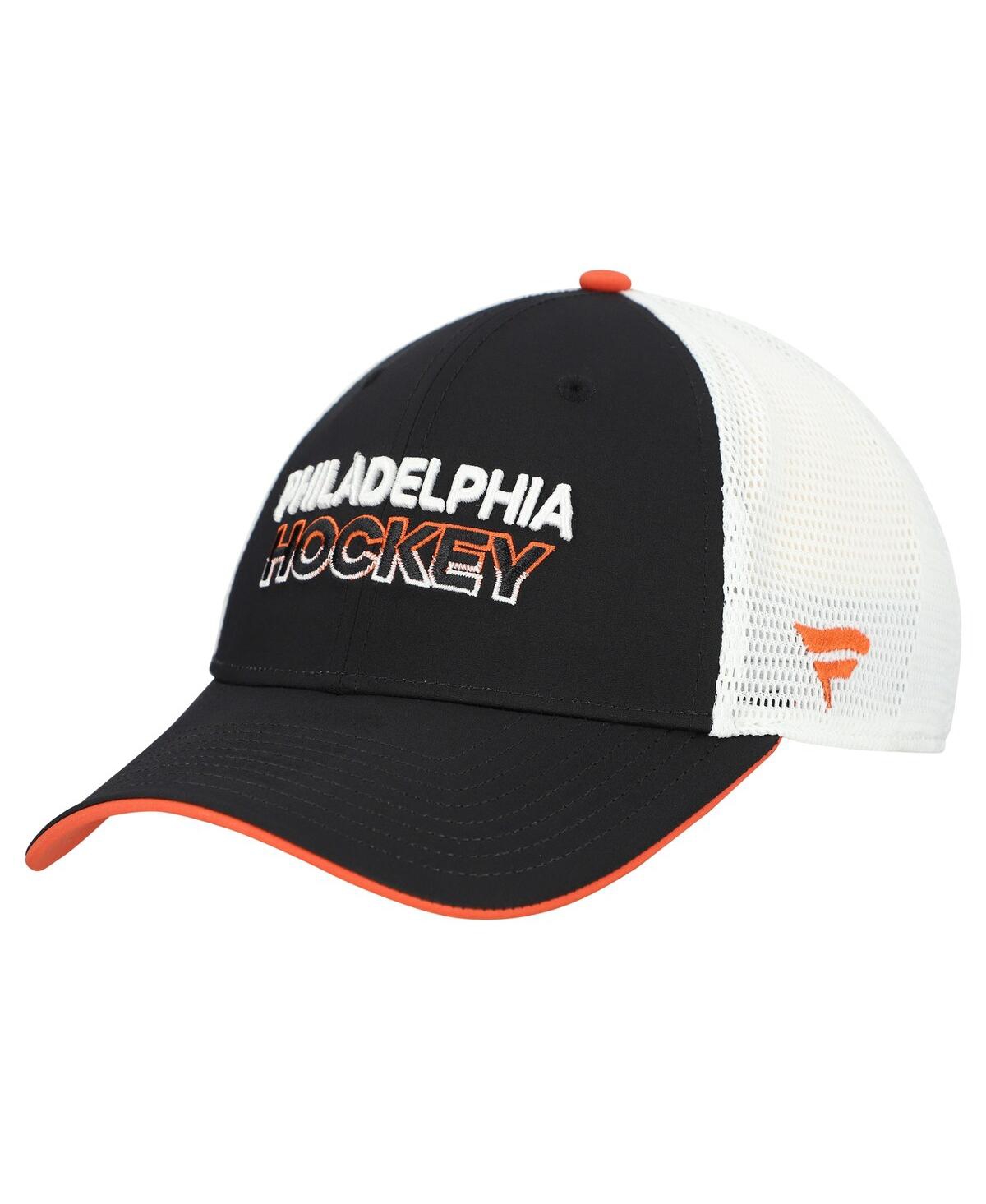 Fanatics Men's Black/white Philadelphia Flyers Adjustable Meshback Hat In Multi