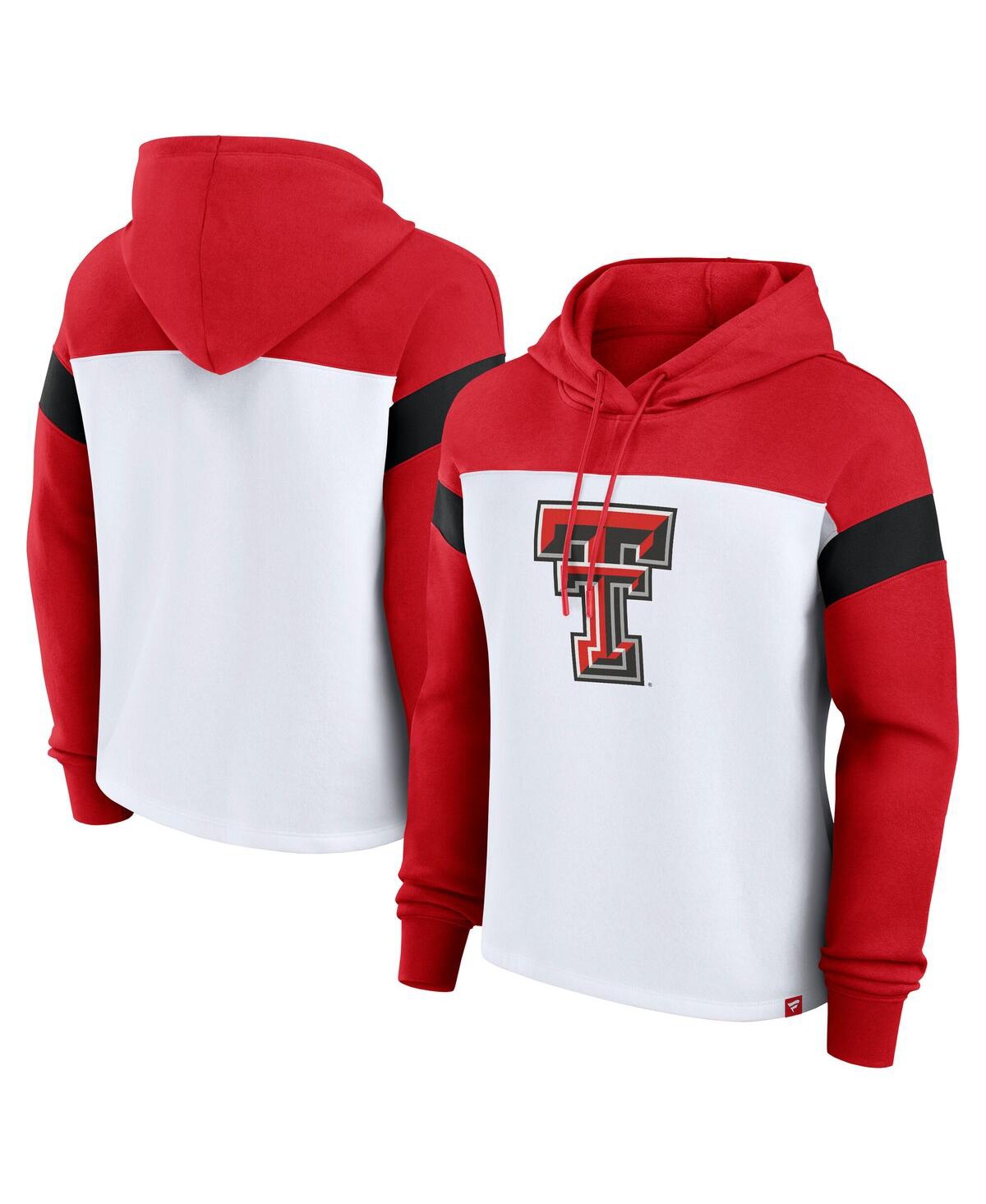 Women's White/Red Texas Tech Red Raiders Primary Logo Pullover Hoodie - White, Red