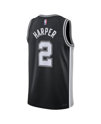 Men's and Women's Dylan Harper Black San Antonio Spurs 2025 NBA Draft First Round Pick Swingman Icon Edition Jersey