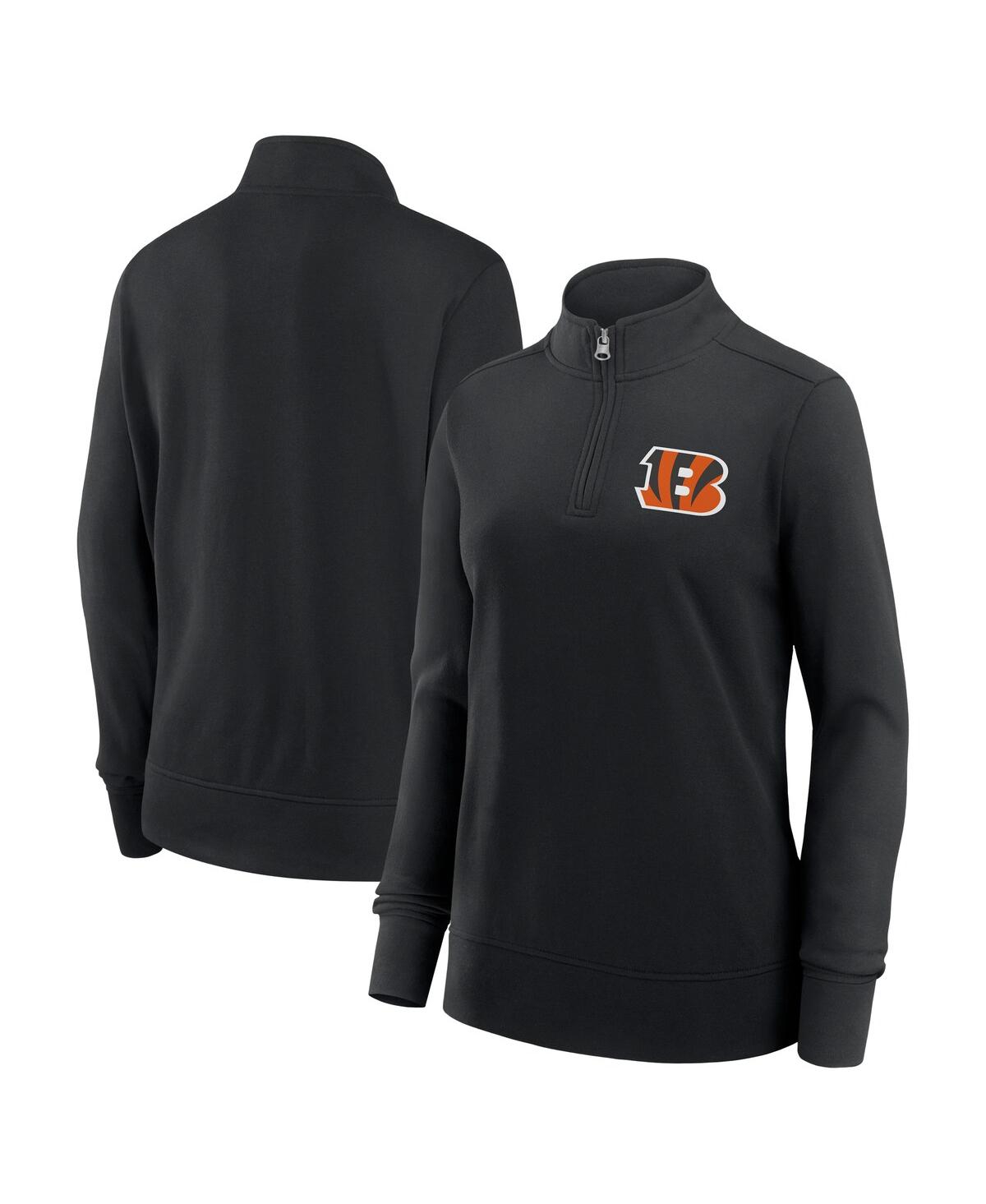 Women's Black Cincinnati Bengals Velocity Quarter-Zip Jacket - Black