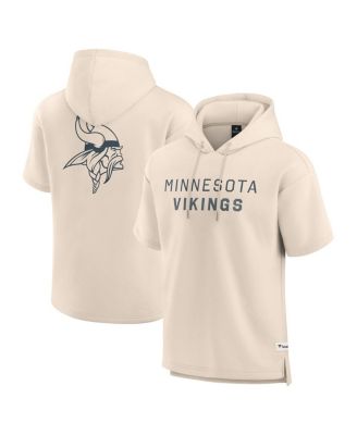 Fanatics - Men's Cream Minnesota Vikings Elements Future Ground Lettering Short Sleeve Pullover Hoodie