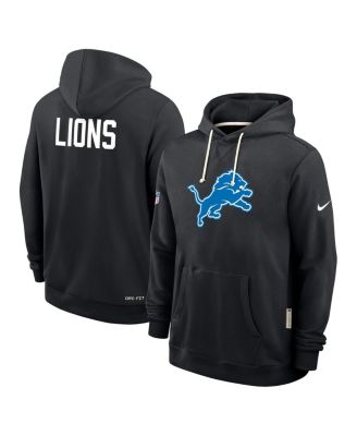 Men's Black Detroit Lions Sideline Offensive Set Play Performance Pullover Hoodie