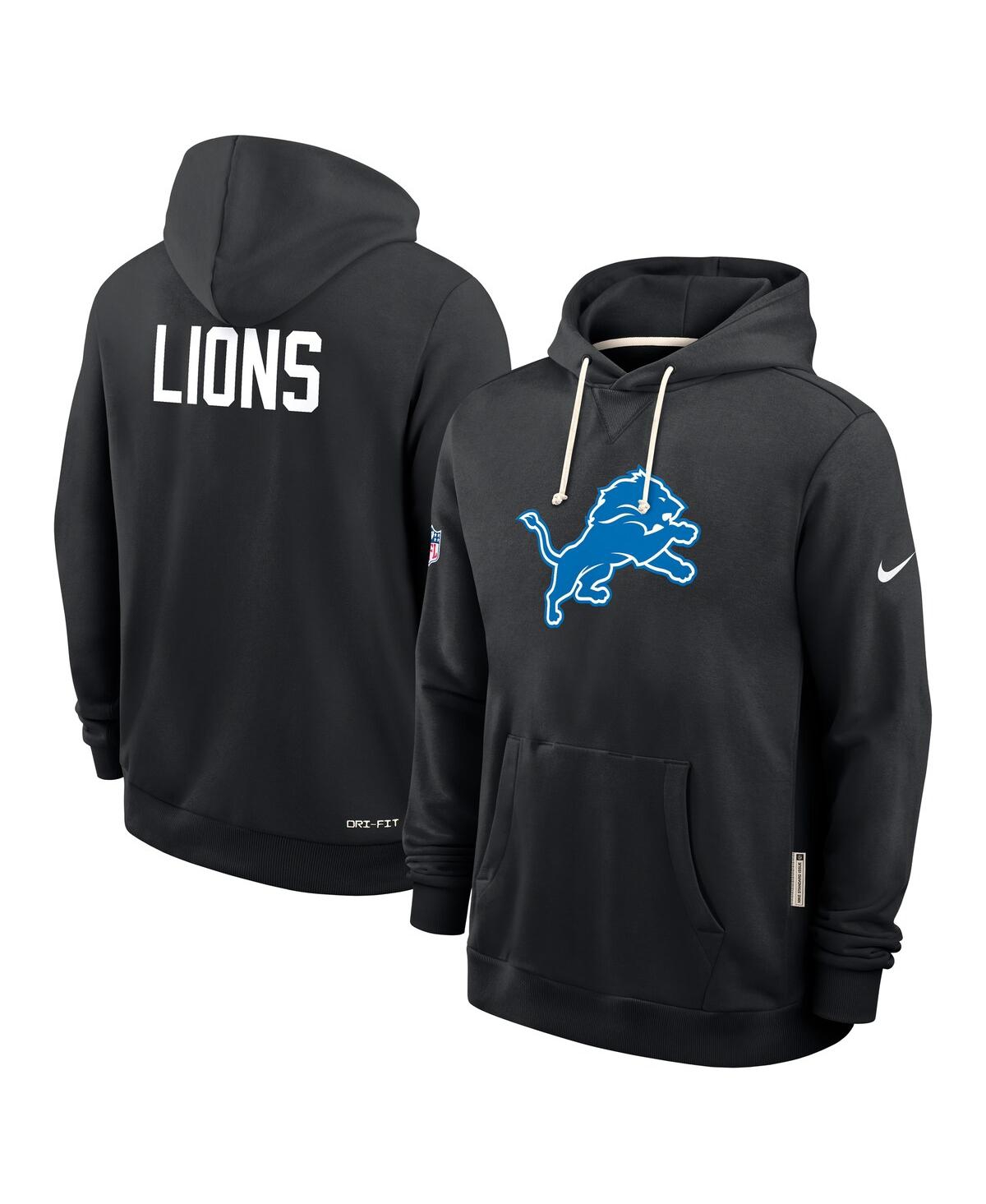Nike Black Detroit Lions Sideline Offensive Set Play Performance Pullover Hoodie In Black