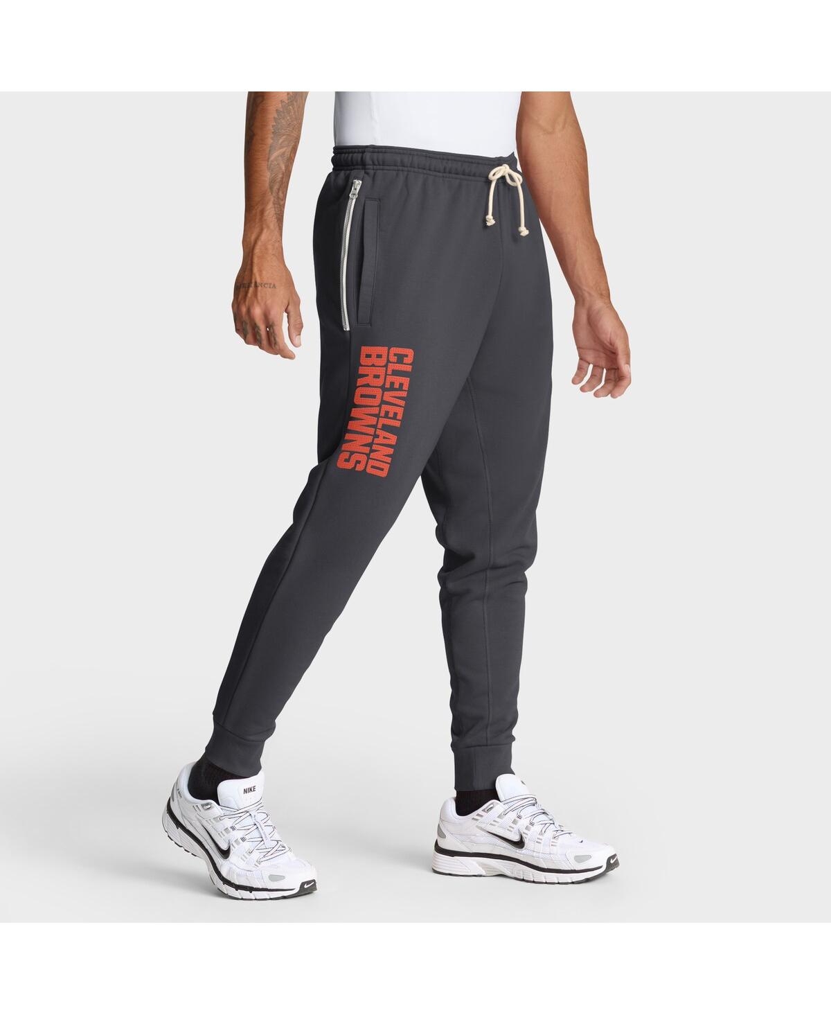 Men's Anthracite Cleveland Browns Sideline Ground Game Performance Taper Pants - Anthracite