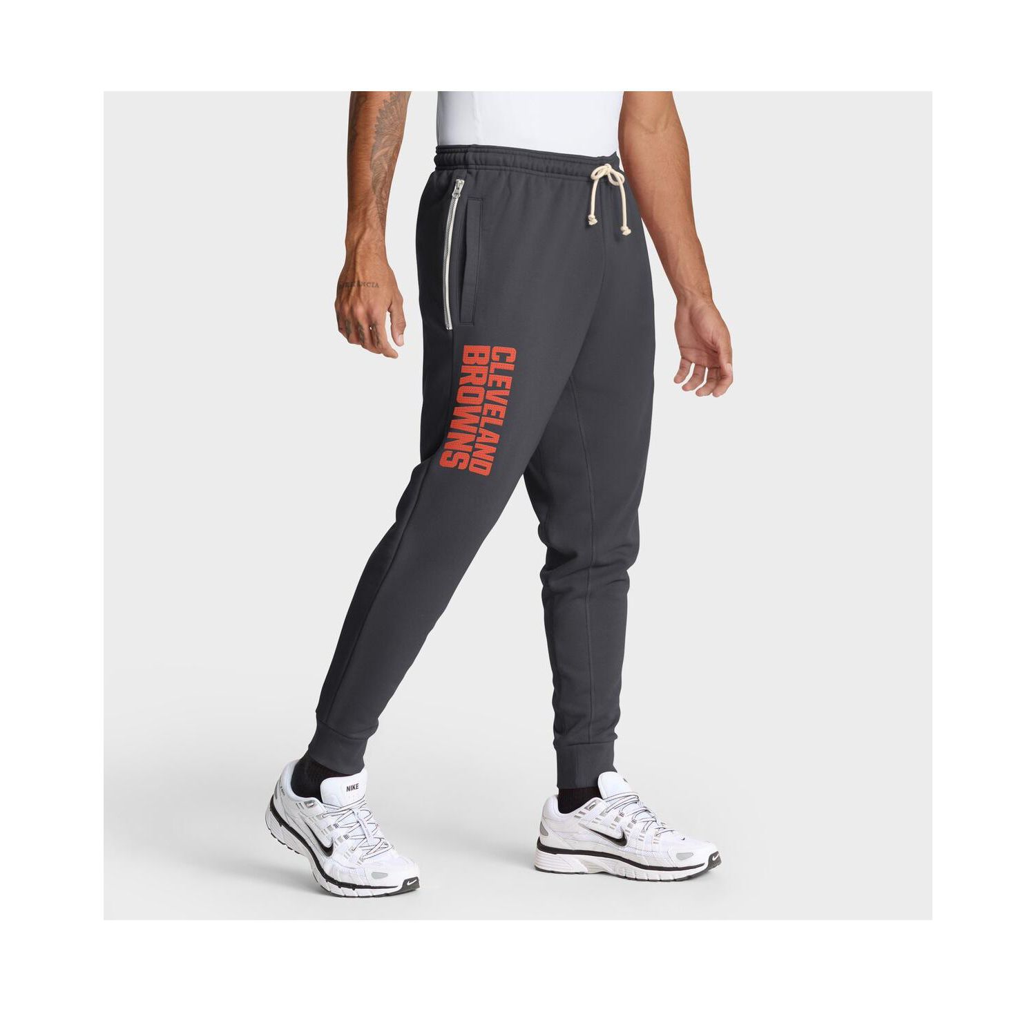 Men's Anthracite Cleveland Browns Sideline Ground Game Performance Taper Pants
