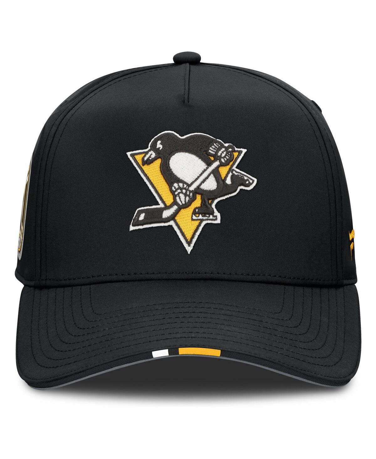 Fanatics Men's Black Pittsburgh Penguins 2025 Nhl Draft Authentic Pro On-stage Podium A-frame Adjustable Hat In Black