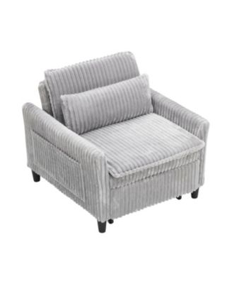 Grey Small Space Sofa Bed with Pillow