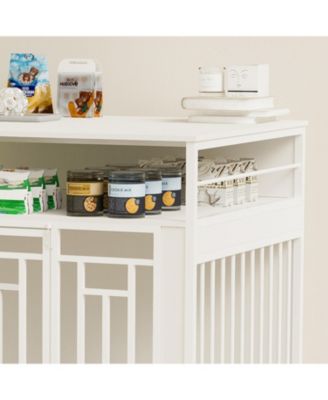 43" Dog Crate Furniture with Storage White