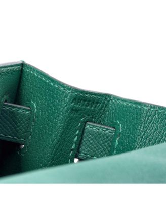 Pre-Owned Hermes Kelly 28 Handbag Green Epsom with Gold Hardware