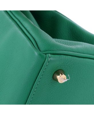 Pre-Owned Hermes Kelly 28 Handbag Green Evercolor with Gold Hardware