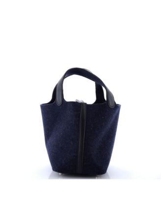 Pre-Owned Hermes PM Picotin Lock Bag Felt with Leather