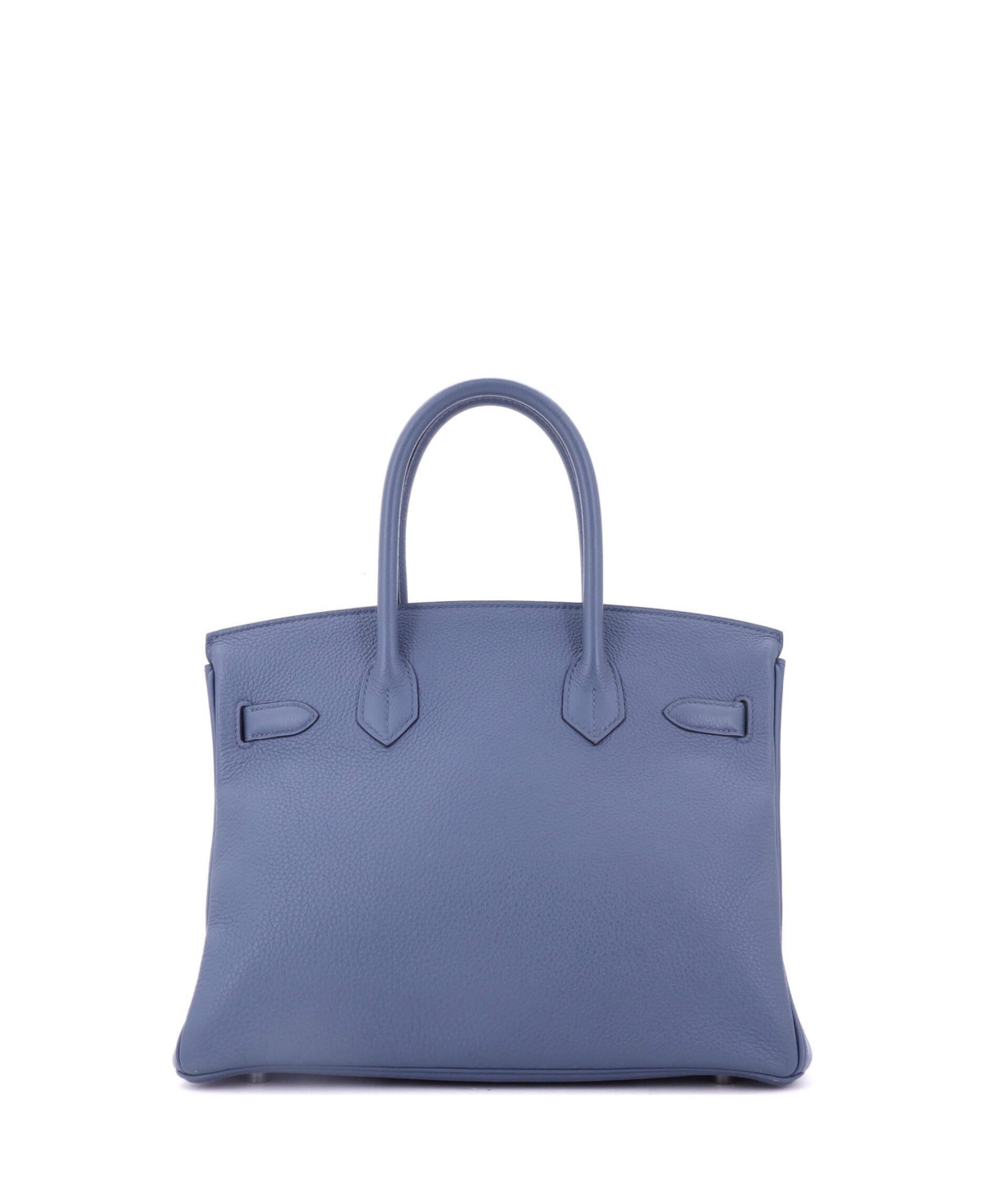 Pre-Owned Hermes Birkin Handbag Blue Togo with Palladium Hardware