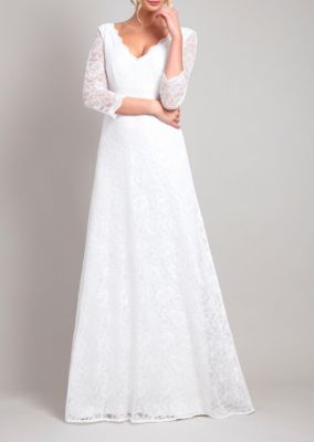 Women's Anya 3/4 Sleeve V-Neck Lace Bridal Gown