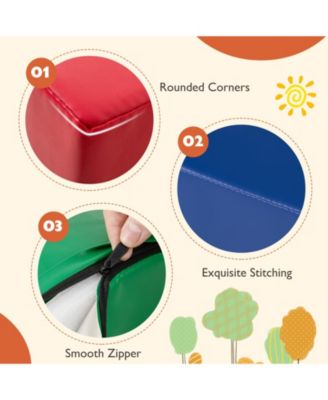 Toddler 6 PCS Climber Play Set Indoor Foam Climb & Crawl Activity Blocks w/ Cover