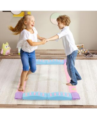 Kids Colored Balance Beams w/ Non-slip Textured Surface Bottom Pad Multicolor