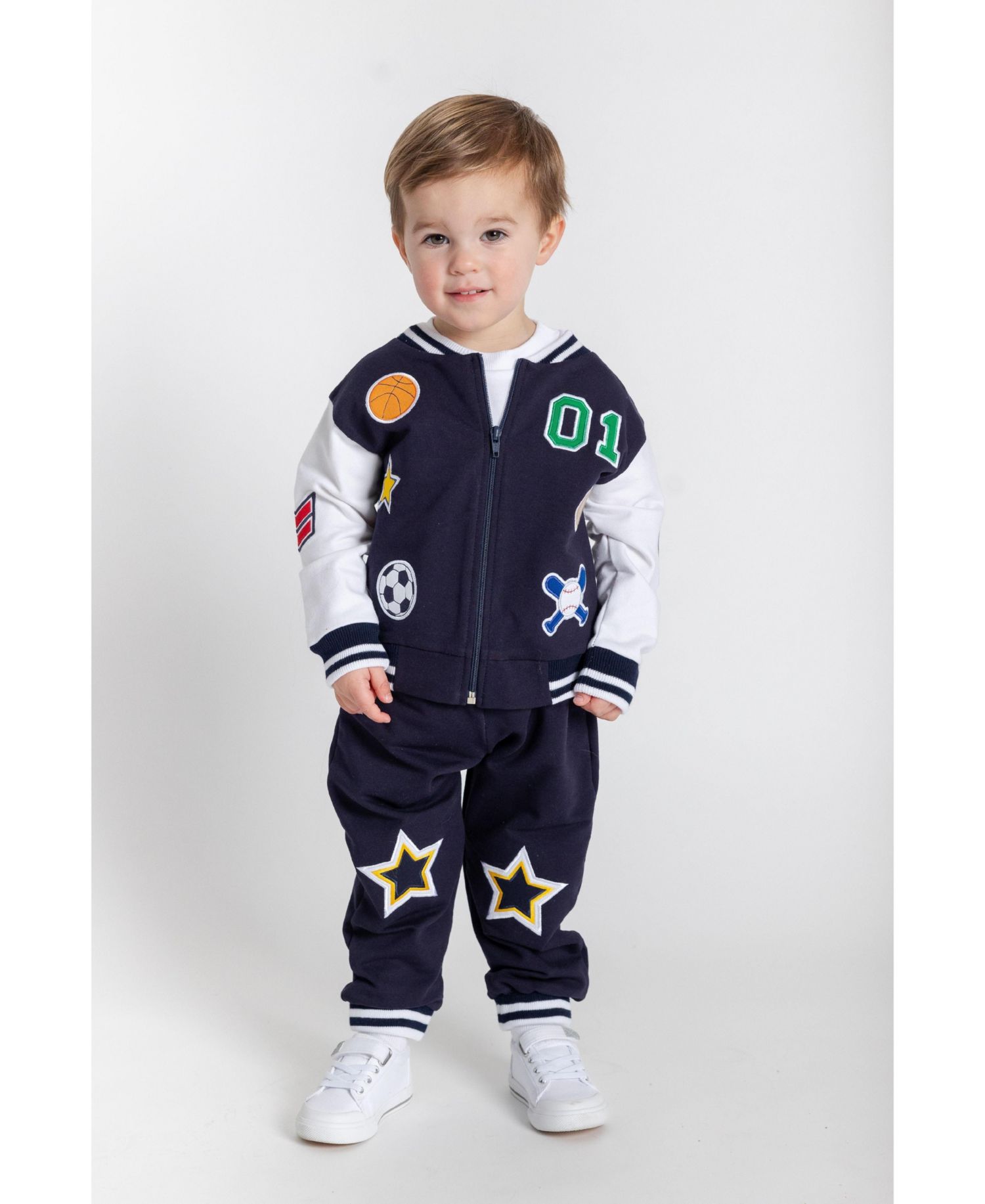Baby Boy (12M-24M) French Terry Varsity Sports Jacket