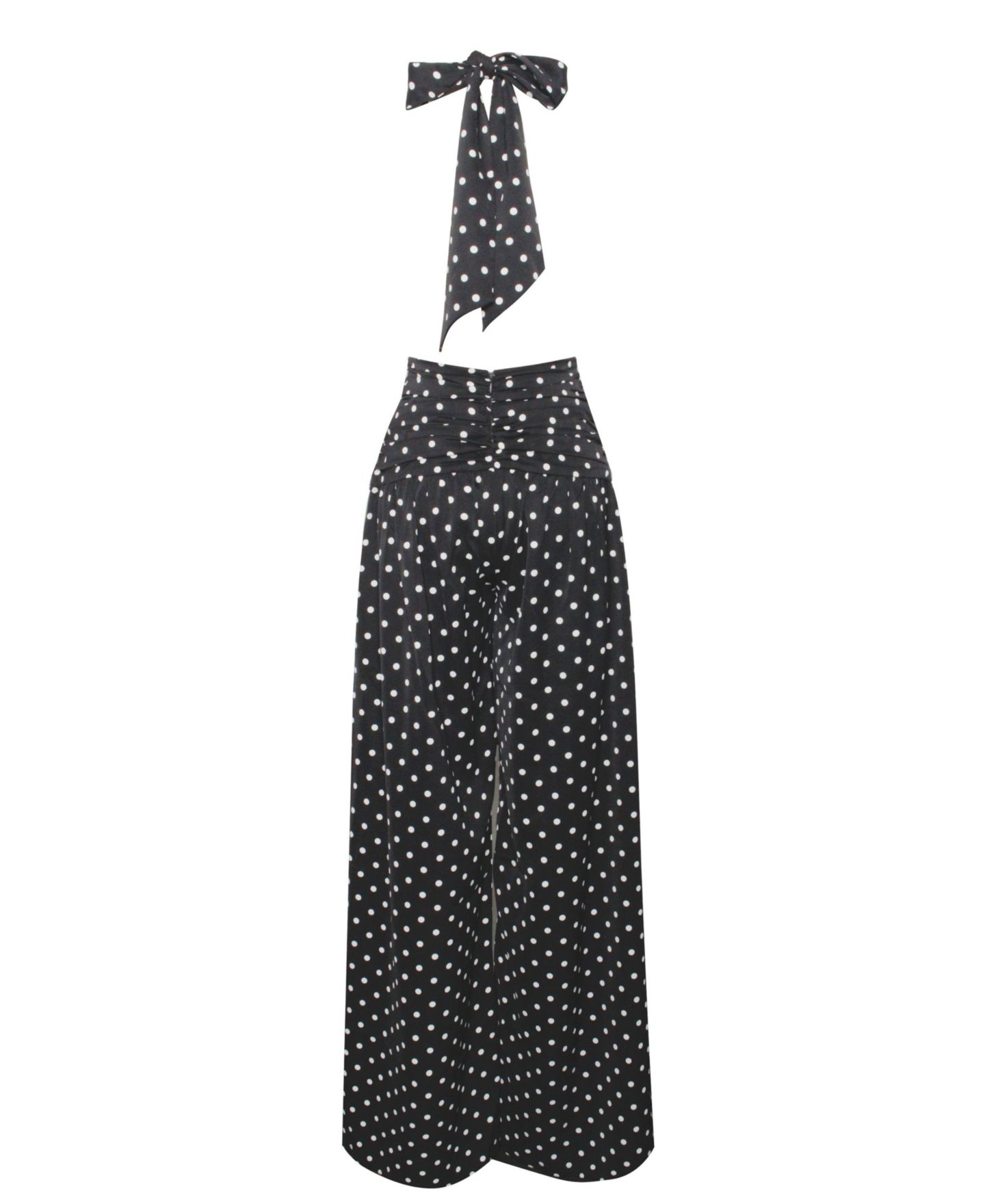 Женский комбинезон Miss Circle Women Oriana Black Polka Dots Halter Jumpsuit, цвет: Чёрный в горошек — фото 5