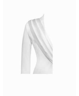 Women Vandra White Draping Blazer Jacket