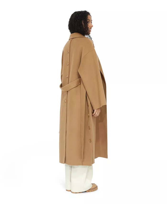 Women's Wide Awake Split Hem Overcoat - thumbnail 10