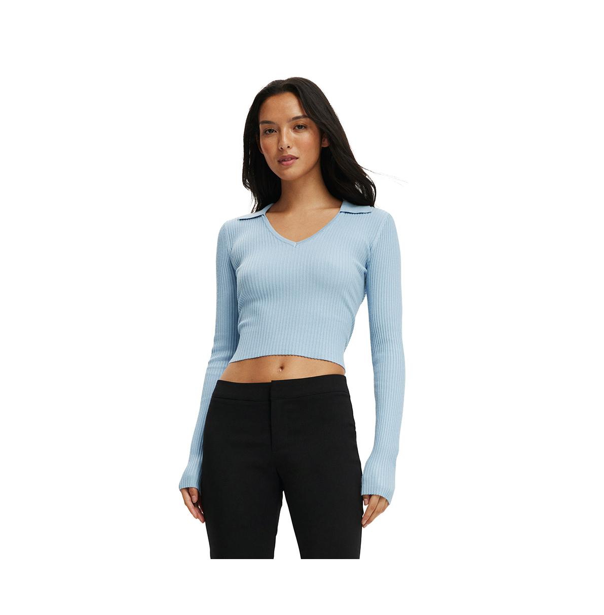 Women's Everfine Rib V-Neck Polo - Rich plum