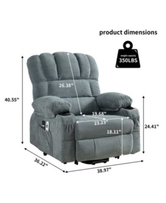 Electric Massage Lift Chair w/ Heat & USB - BLUE