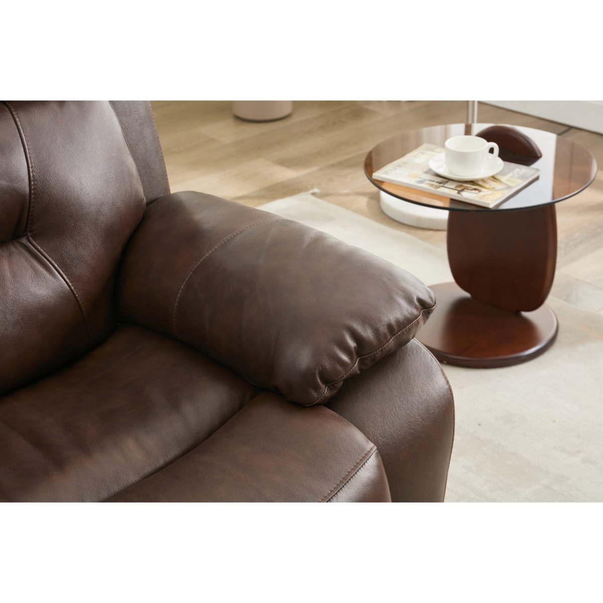 Streamdale Furniture Genuine Leather Non-Power Reclining Lvst-two seats