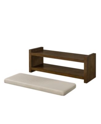 47" Padded Bench with Shoe Rack - Granite Linen