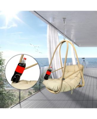 Wicker Egg Chair with Stand & Cushion