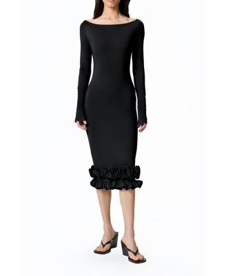 Women's Jersey Maxi Dress with Ruffle Detail