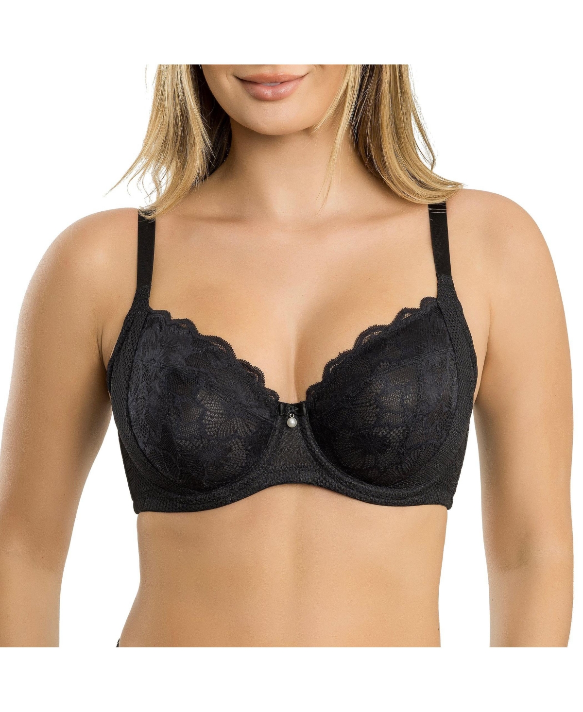 Women's Luxlacy Unlined Wired Bra, Black, 40H - Black
