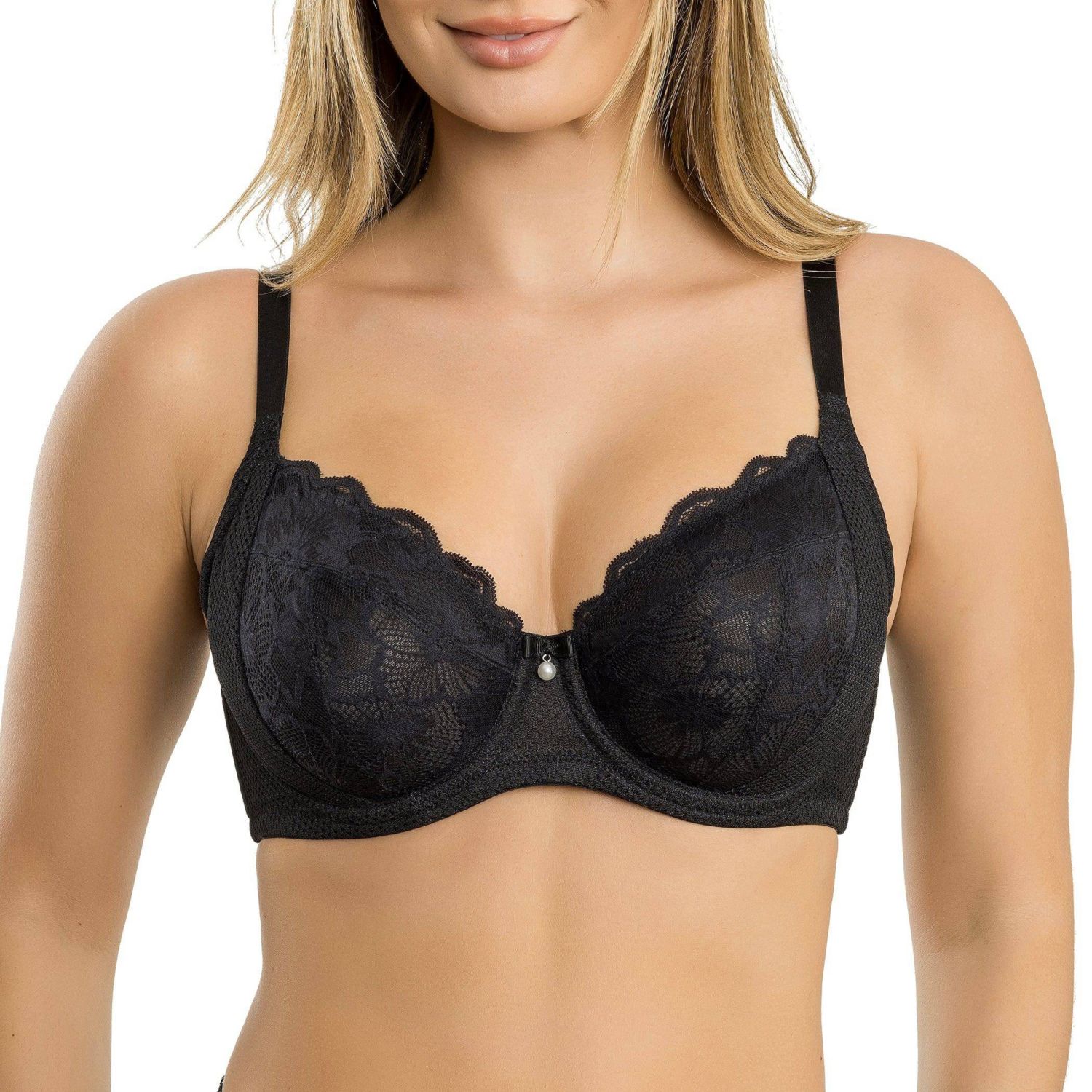 Women's Luxlacy Unlined Wired Bra, Black, 40H