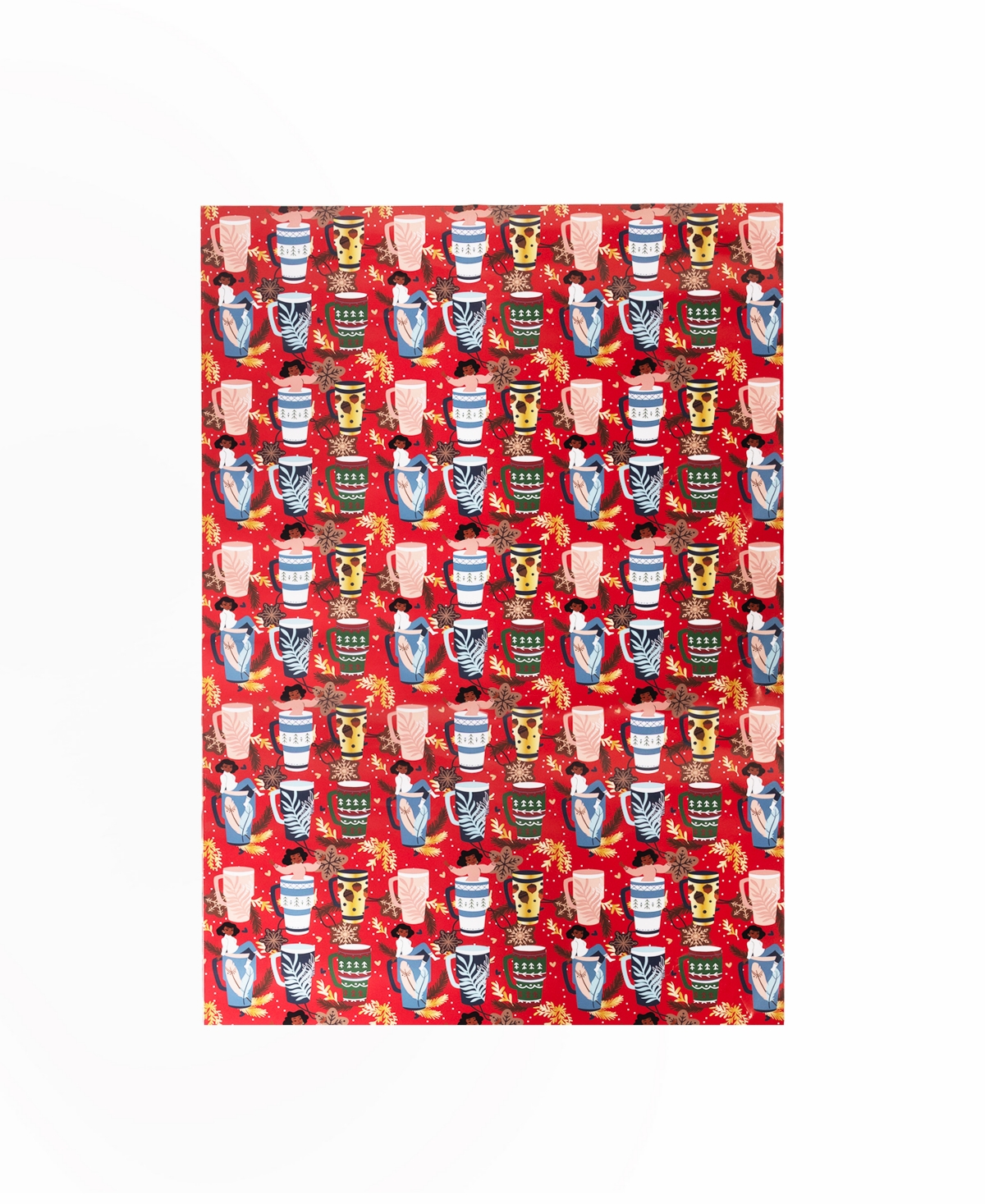 Black Paper Party Holly Mug Gift Wrap In Red