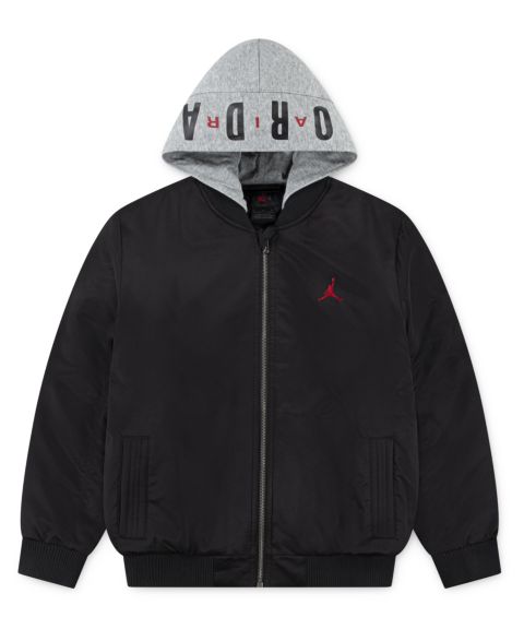 Куртка Jordan Hooded Long-Sleeve Bomber Jacket для мальчиков, цвет: Чёрный