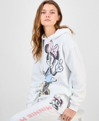 Juniors' Minnie Mouse Plush Fleece Graphic Hoodie