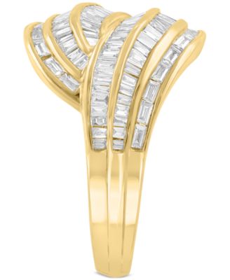 EFFY&reg; Diamond Baguette Swirl Statement Ring (3/4 ct. t.w.) in 14k Gold