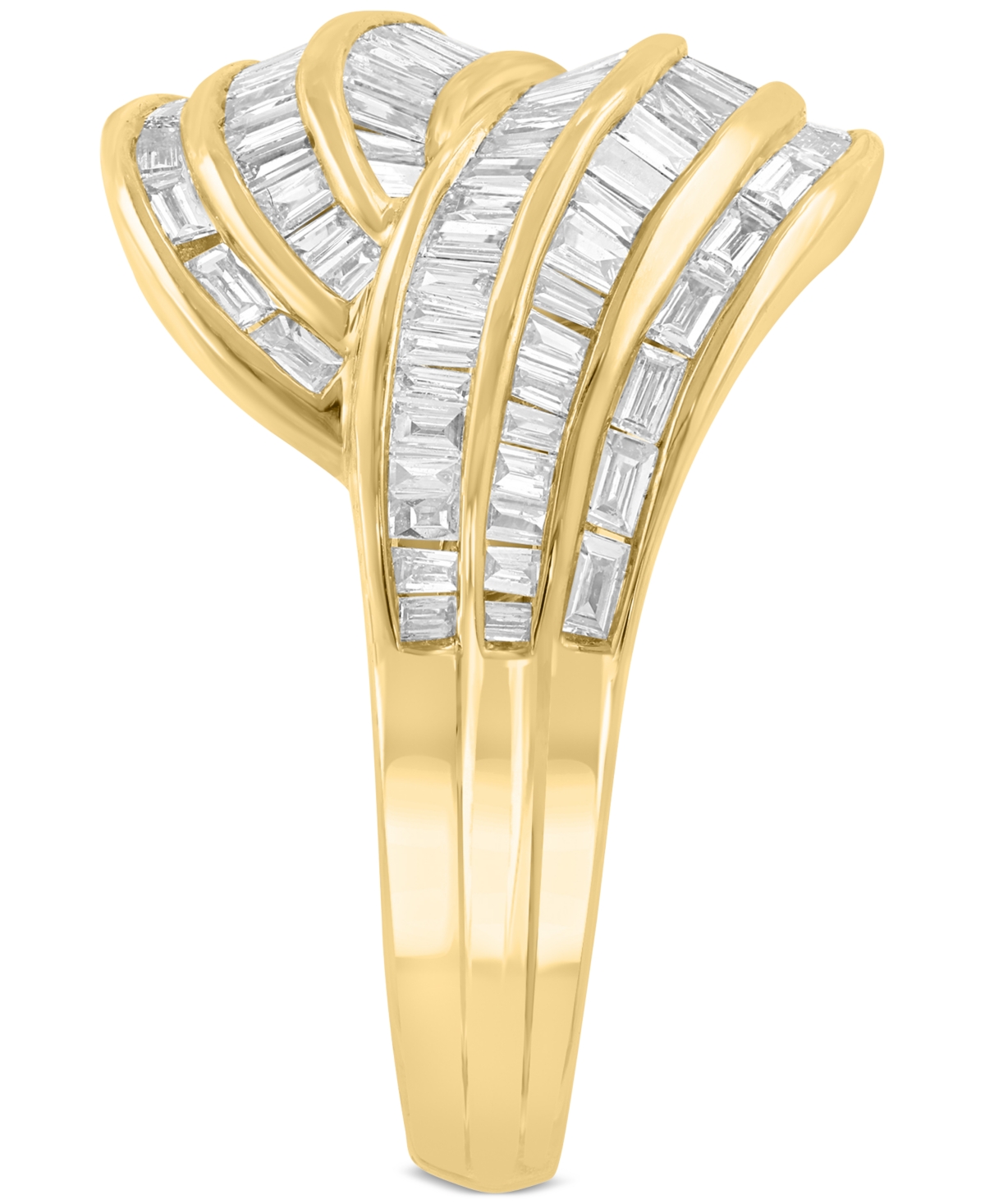 Effy Collection Effy Diamond Baguette Swirl Statement Ring (3/4 Ct. T.w.) In 14k Gold In Gold
