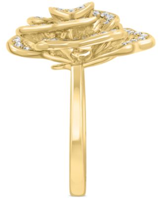 EFFY&reg; Diamond Rose Flower Statement Ring (5/8 ct. t.w.) in 14k Gold