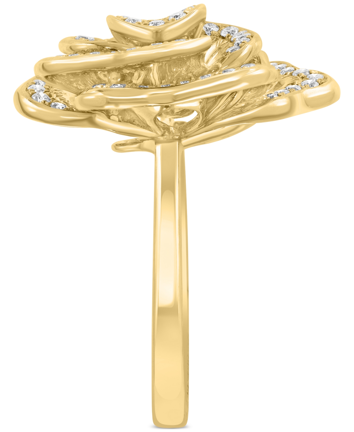 Effy Collection Effy Diamond Rose Flower Statement Ring (5/8 Ct. T.w.) In 14k Gold In Gold