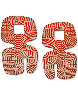 Swanky Designs Asha Geometric Earrings - Orange