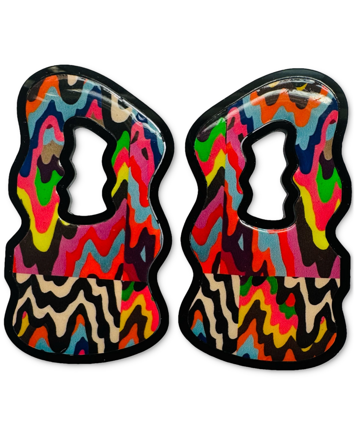 Swanky Designs Bold Shapes Drop Earrings In Multi