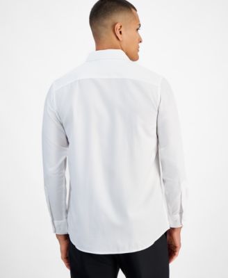 Men's Four Way Stretch Geo Print Button Down Dress Shirt