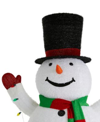 94.5" Lighted Fabric Christmas 3D Foldable Snowman Outdoor D&eacute;cor