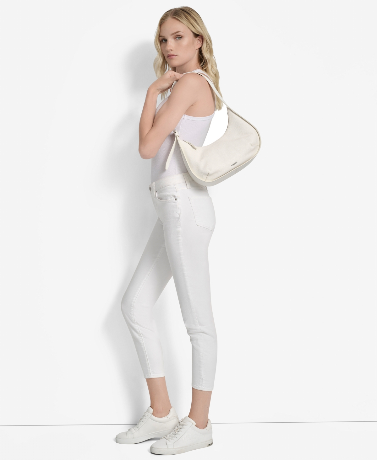 Dkny Thyme Medium Hobo Bag In White