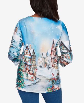 Petite Snow Cabin Scene Top