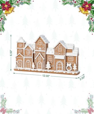 12" Resin Christmas Gingerbread Townhouse Figurine