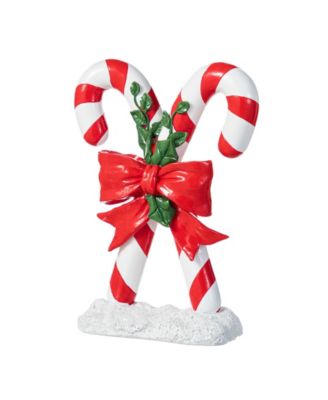 10" Resin Christmas Candy Cane Figurine