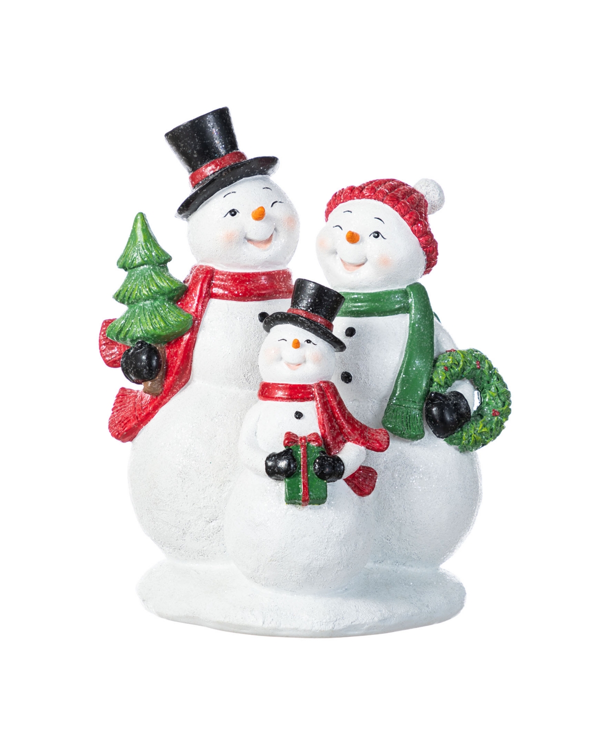 10.25" Resin Christmas Snowman Family Table Decor - Multi